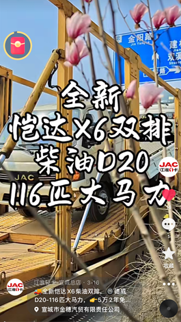 全新愷達(dá)X6柴油雙排，德威D20-116匹大馬力。